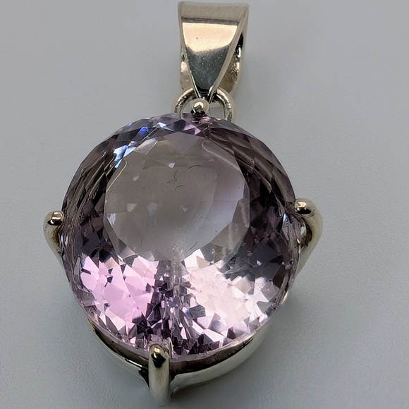 Natural Pink Amethyst Pendant S925 Sterling Silver Pendant - Picture 5 of 11